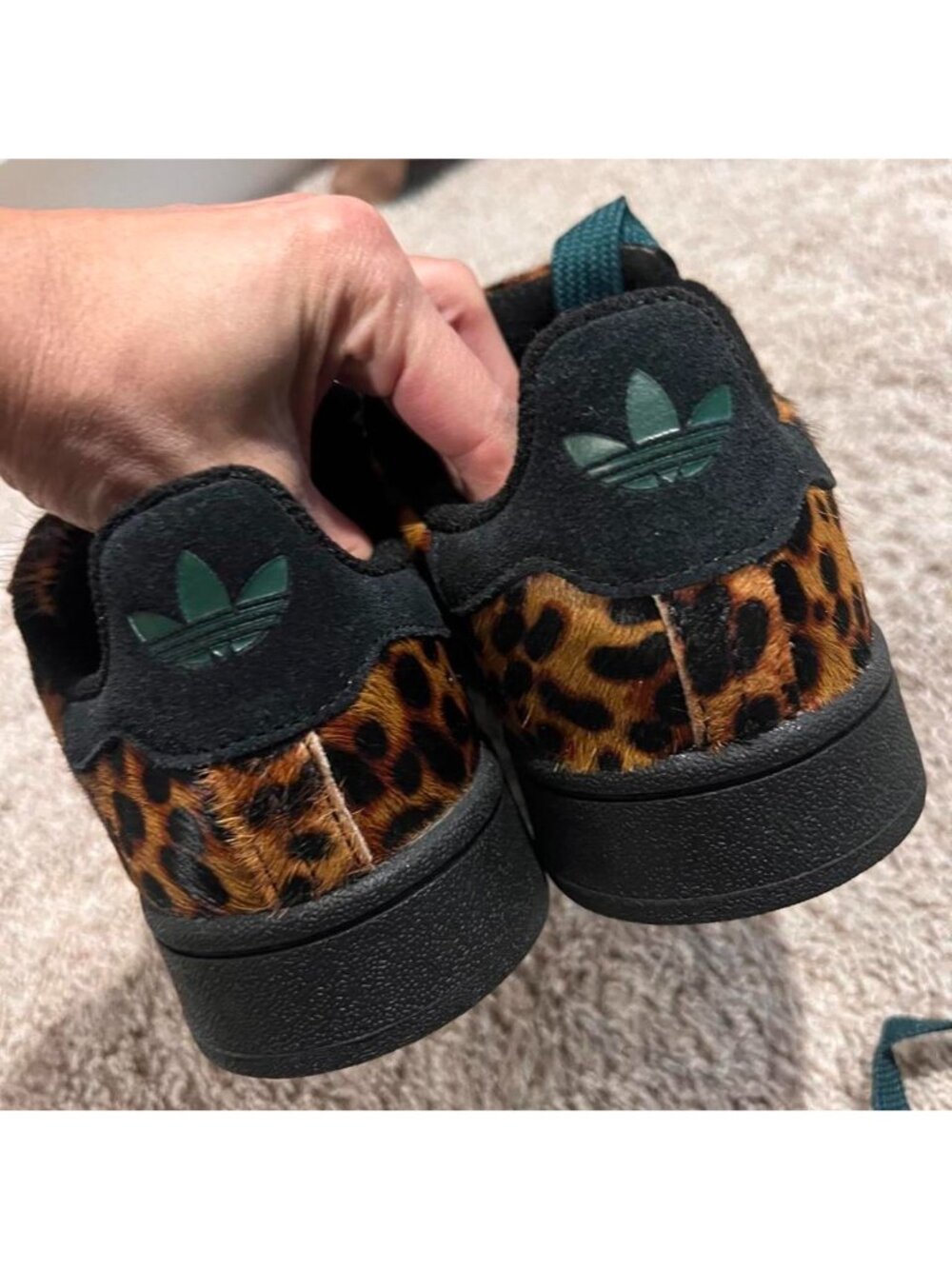 NEW! Adidas Originals Campus leopard print Horse hair sneakers i7.5 - Picture 3 of 8